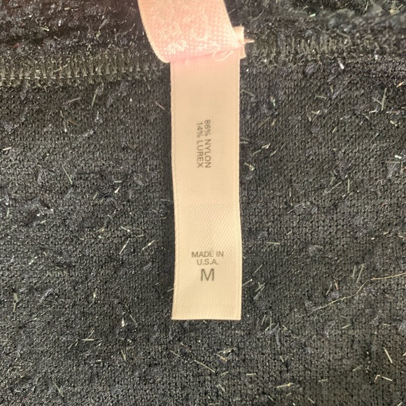 Vintage Victoria Secret Shinny Black Fuzzy Sleeveless Blouse Size Medium - Picture 7 of 8